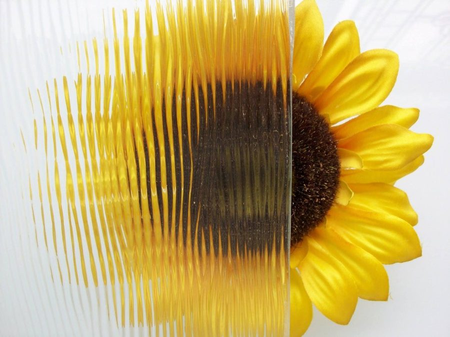 Chord textured glass, shown over a sunflower