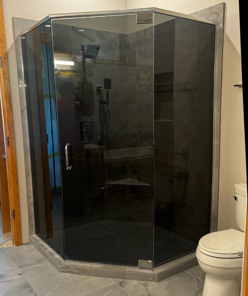 The same shower with the lights off