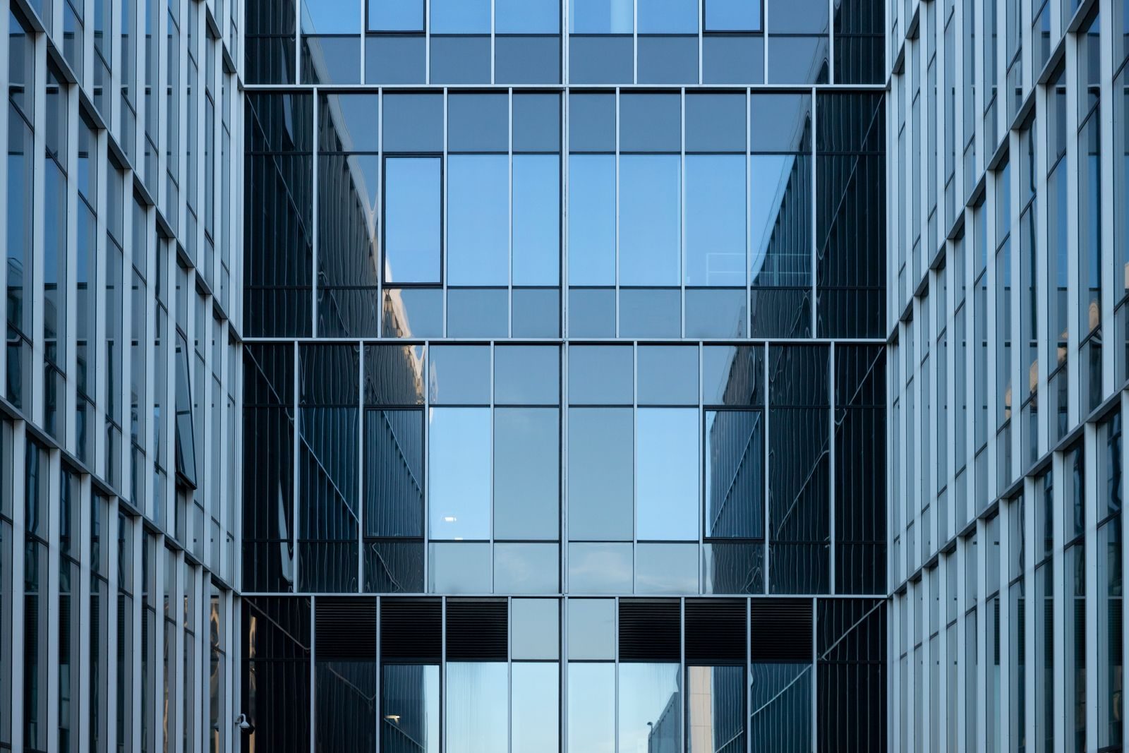 Glass curtain wall facade