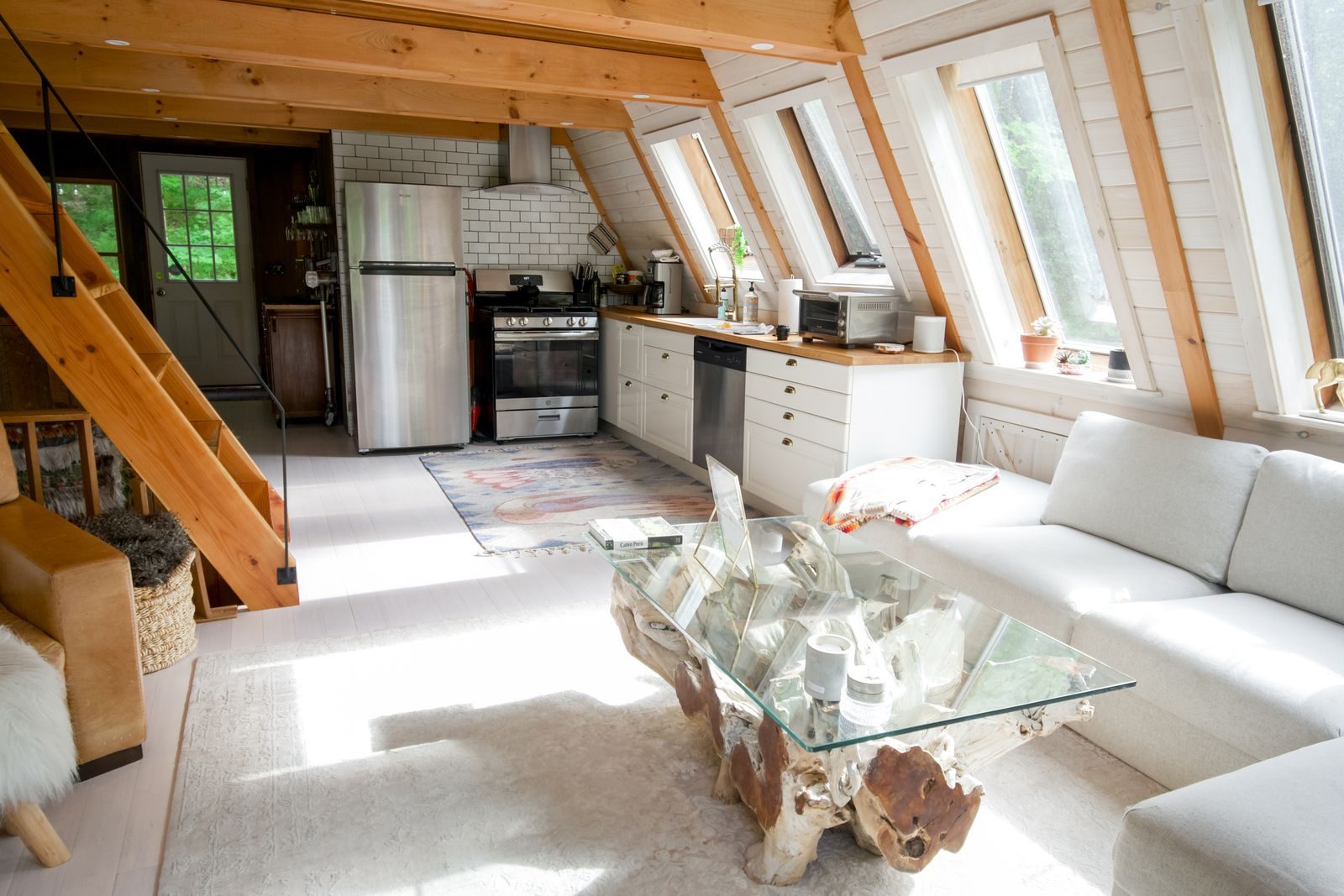 Glass-top coffee table