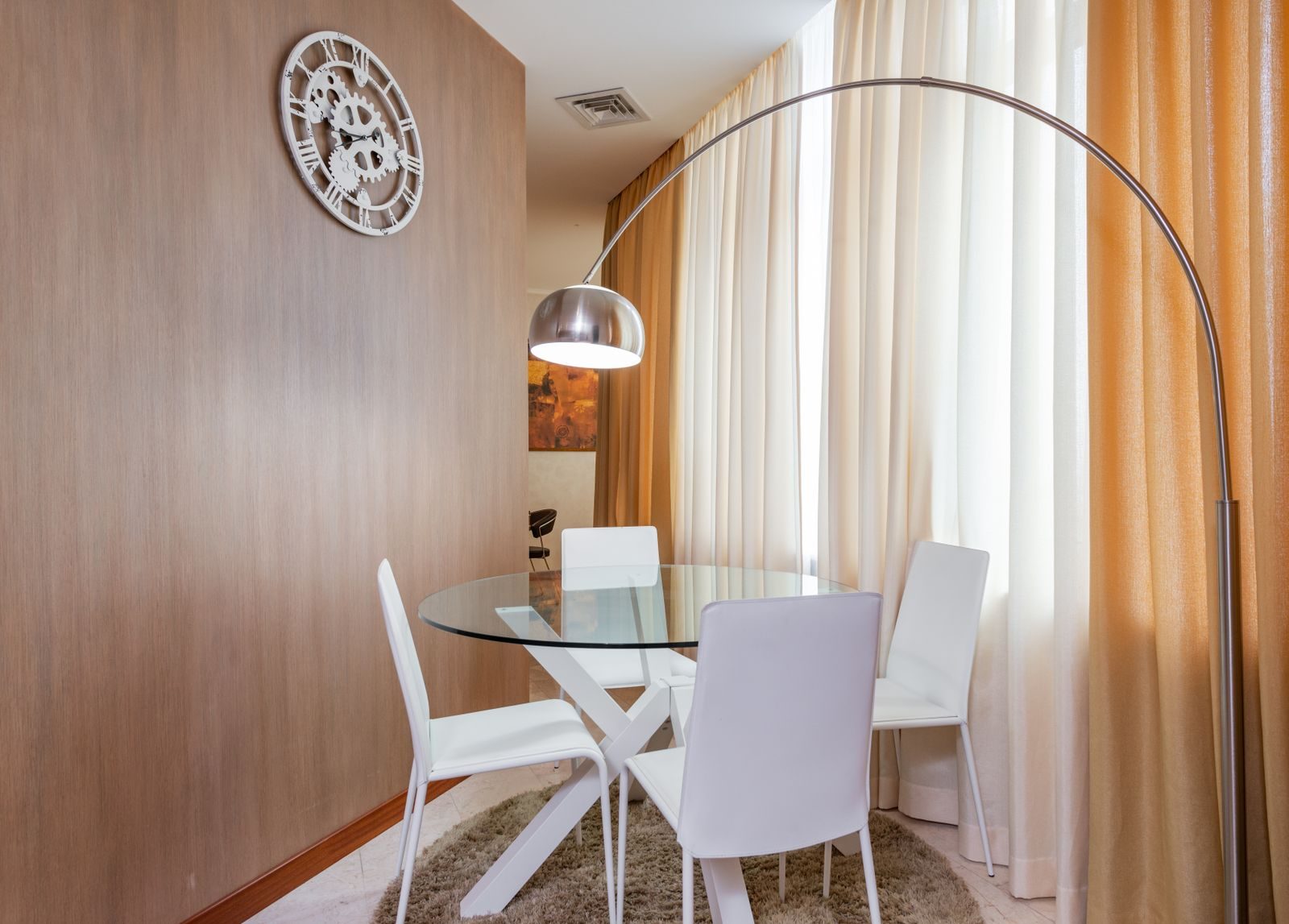 Glass dining table